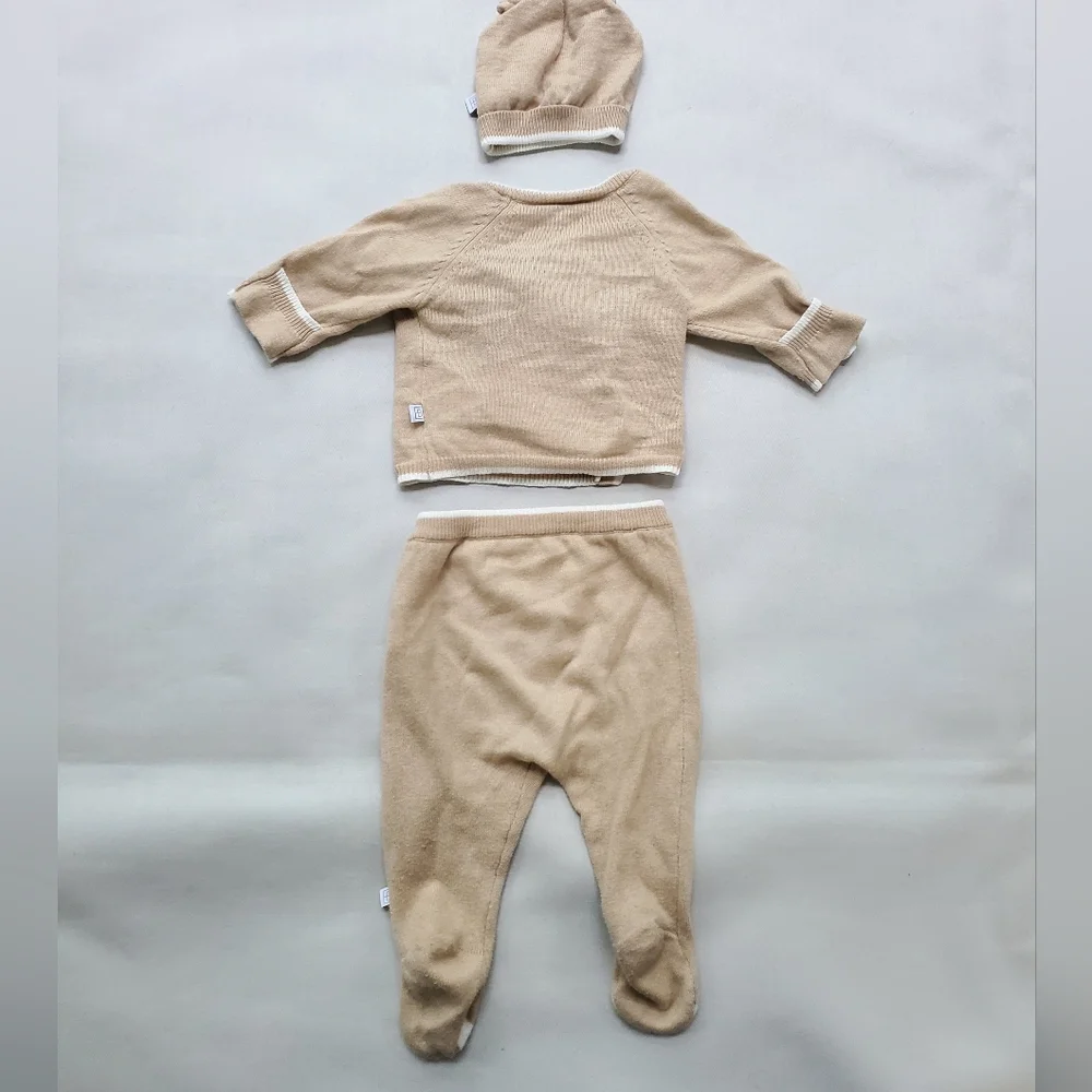 Elegant Baby Baby Layette Knit & Jumpsuit Set - Cotton Cashmere Sz 3 Months